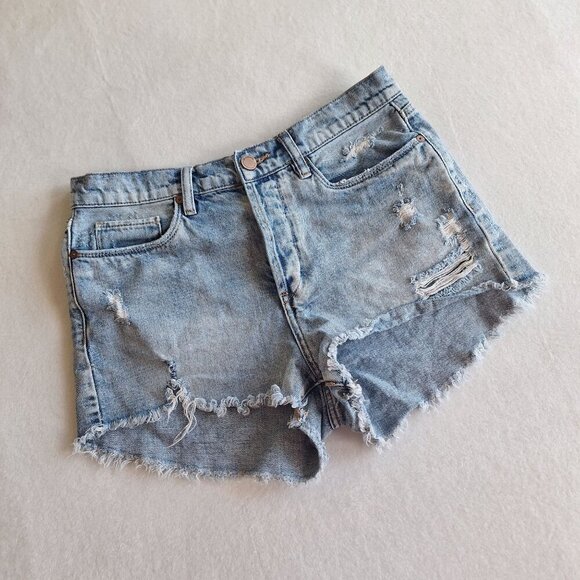 💙 BlankNYC Cut Off Denim Jeans Shorts Size 28/29 Western Country Coastal Cowgir - Picture 3 of 8